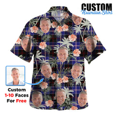 Clan Dunlop Modern Tartan Custom Face Hawaiian Shirt – Unisex Gift for Family Members, Summer Party LQ12 Dunlop Modern Tartan Tartan Hawaii Shirt