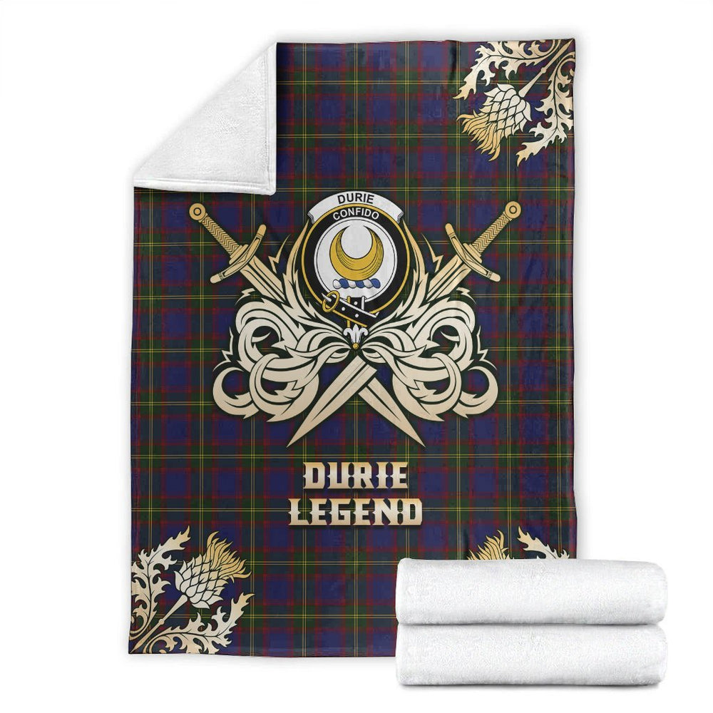 Clan Durie Tartan Gold Courage Symbol Blanket BD45 Clan Durie Tartan Today   