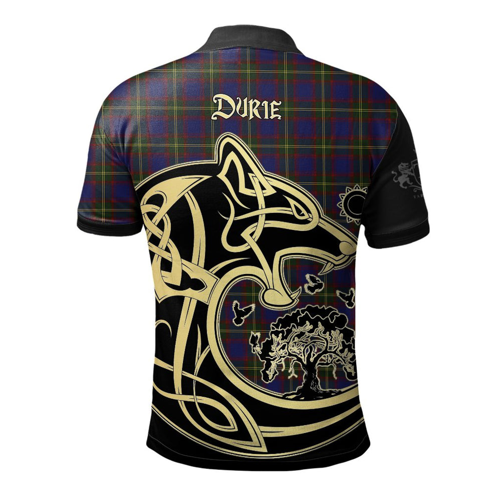 Clan Durie Tartan Polo Shirt Viking Wolf AC68 Durie Tartan Tartan Polo   