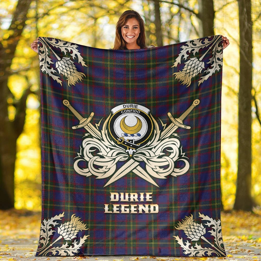 Clan Durie Tartan Gold Courage Symbol Blanket BD45 Clan Durie Tartan Today   