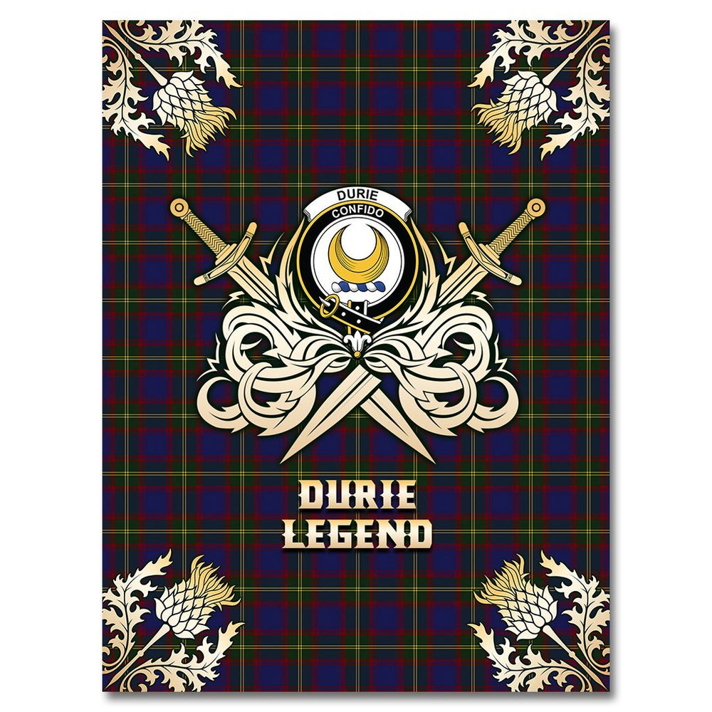 Clan Durie Tartan Gold Courage Symbol Blanket BD45 Clan Durie Tartan Today   