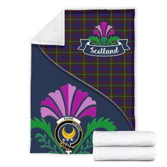 Clan Durie Tartan Crest Premium Blanket Thistle Style LH35 Clan Durie Tartan Today   