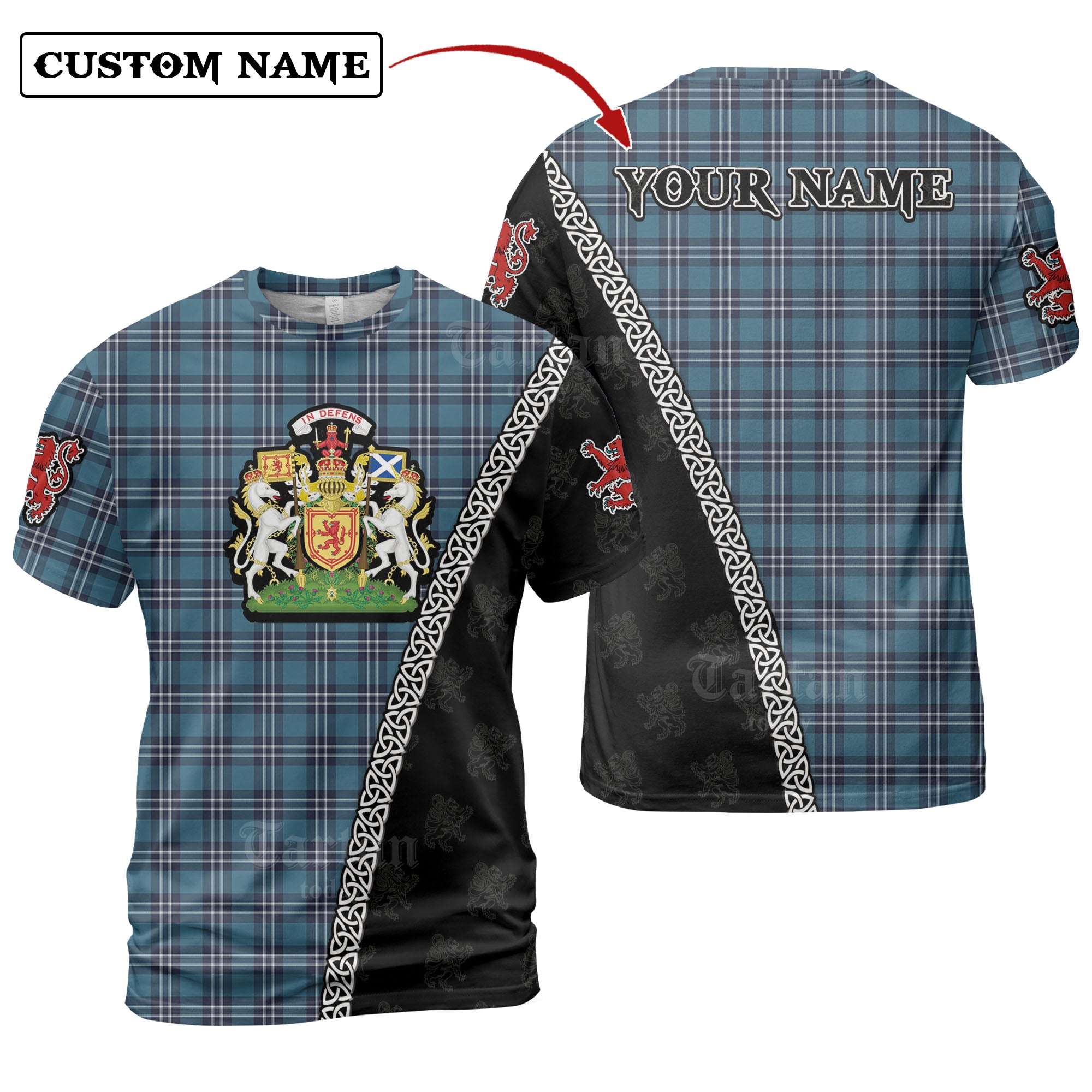 Earl of St Andrews Tartan Shirt with Scotland Coat of Arms & Custom Name TU45
