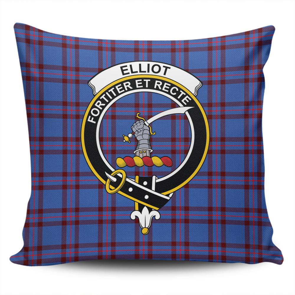 Clan Elliot Modern Tartan Crest Pillow Cover RB54 Clan Elliot Tartan Today   