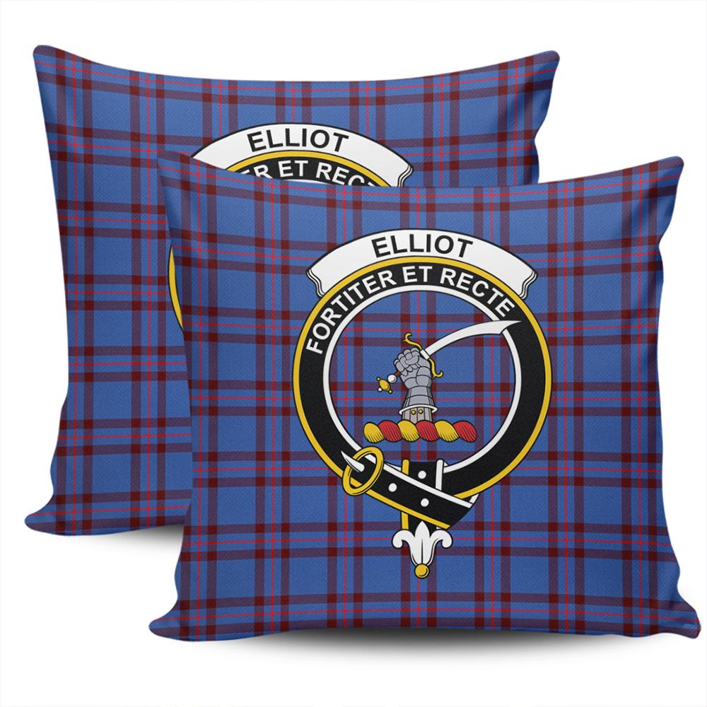 Clan Elliot Modern Tartan Crest Pillow Cover RB54 Clan Elliot Tartan Today   