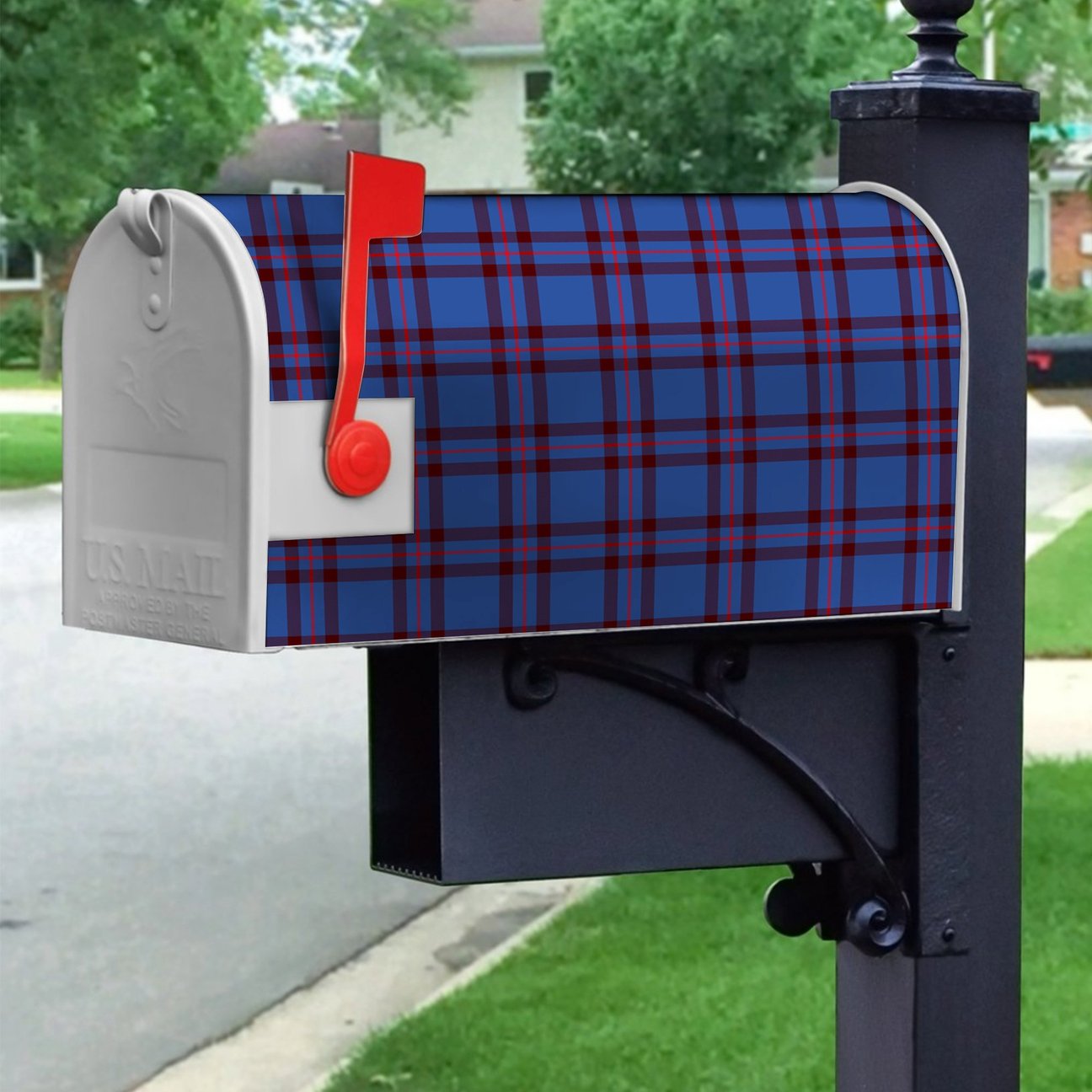 Clan Elliot Modern Tartan Crest Mailbox DV65 Clan Elliot Tartan Today   