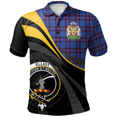 Clan Elliot Modern Tartan Polo Shirt - Royal Coat Of Arms Style