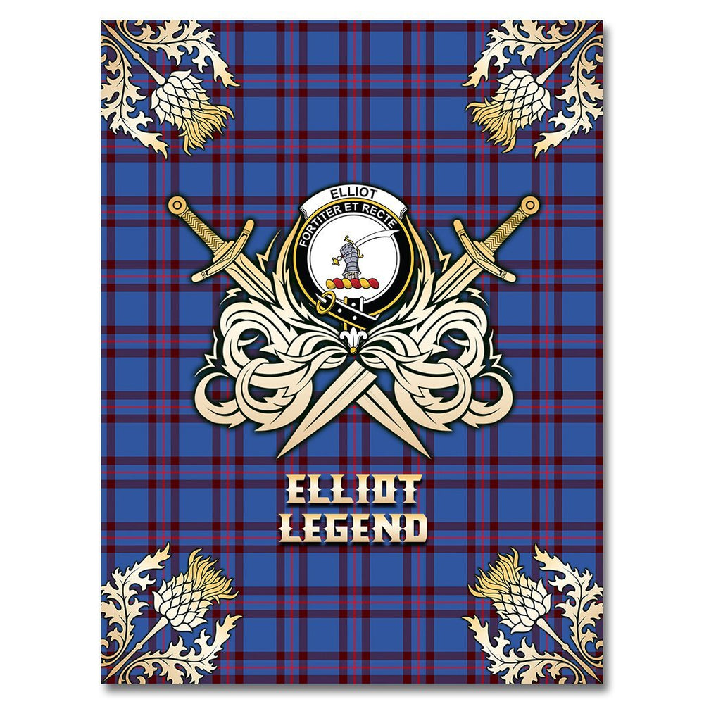 Clan Elliot Modern Tartan Gold Courage Symbol Blanket OI93 Clan Elliot Tartan Today   