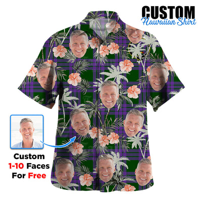 Clan Elphinstone Tartan Custom Face Hawaiian Shirt – Unisex Gift for Family Members, Summer Party