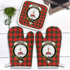 Clan Erskine Modern Tartan Crest Oven Mitt And Pot Holder (2 Oven Mitts + 1 Pot Holder) QN30 Clan Erskine Tartan Today   