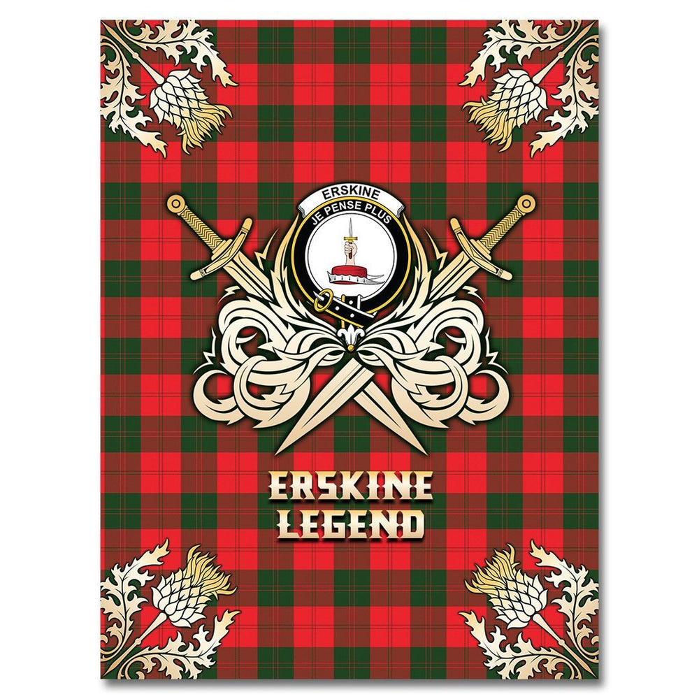 Clan Erskine Modern Tartan Gold Courage Symbol Blanket GW27 Clan Erskine Tartan Today   
