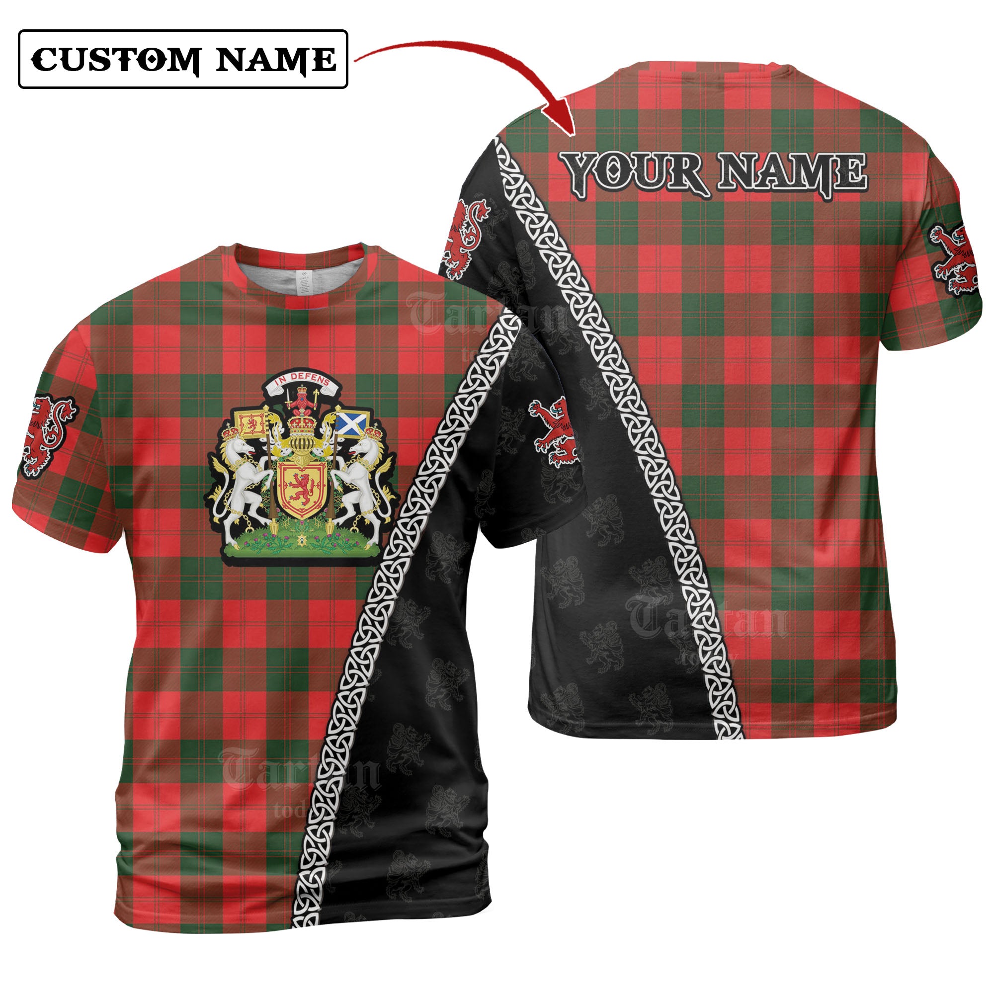 Erskine Modern Tartan Shirt with Scotland Coat of Arms & Custom Name RA18