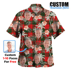 Clan Erskine Modern Tartan Custom Face Hawaiian Shirt – Unisex Gift for Family Members, Summer Party JA50 Erskine Modern Tartan Tartan Hawaii Shirt