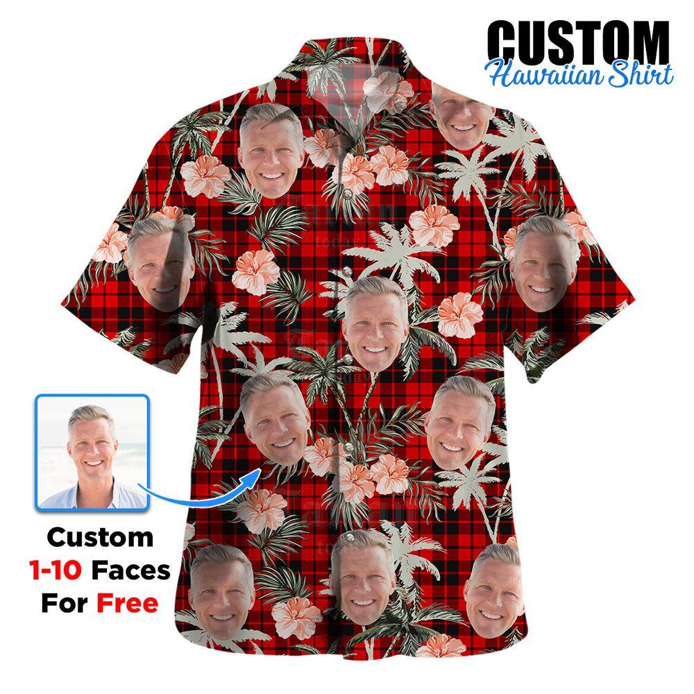 Clan Ettrick District Tartan Custom Face Hawaiian Shirt – Unisex Gift for Family Members, Summer Party UQ12 Ettrick District Tartan Tartan Hawaii Shirt