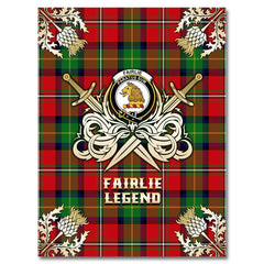 Clan Fairlie Modern Tartan Gold Courage Symbol Blanket FC13 Clan Fairlie Tartan Today   