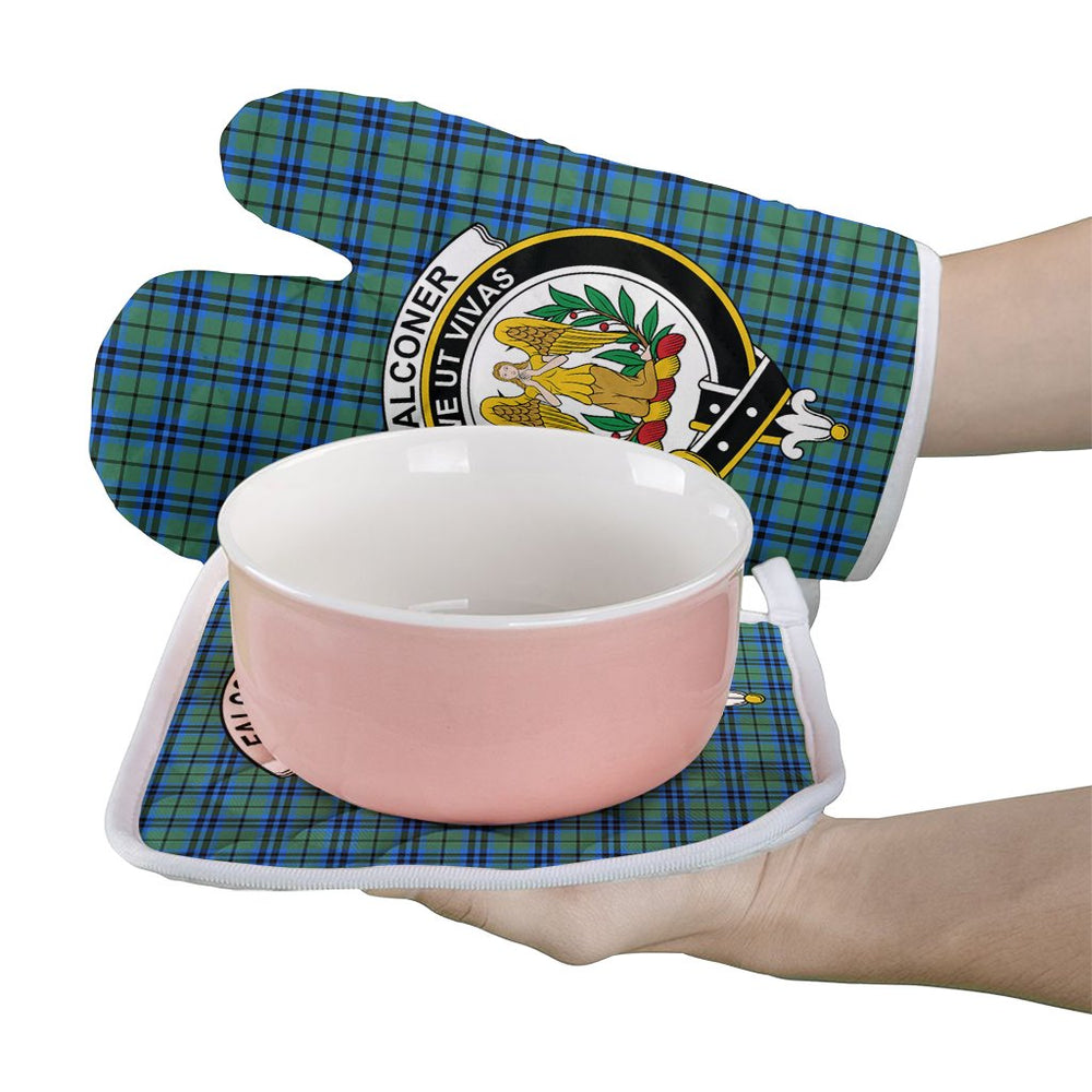 Clan Falconer Tartan Crest Oven Mitt And Pot Holder (2 Oven Mitts + 1 Pot Holder) EP10 Clan Falconer Tartan Today   