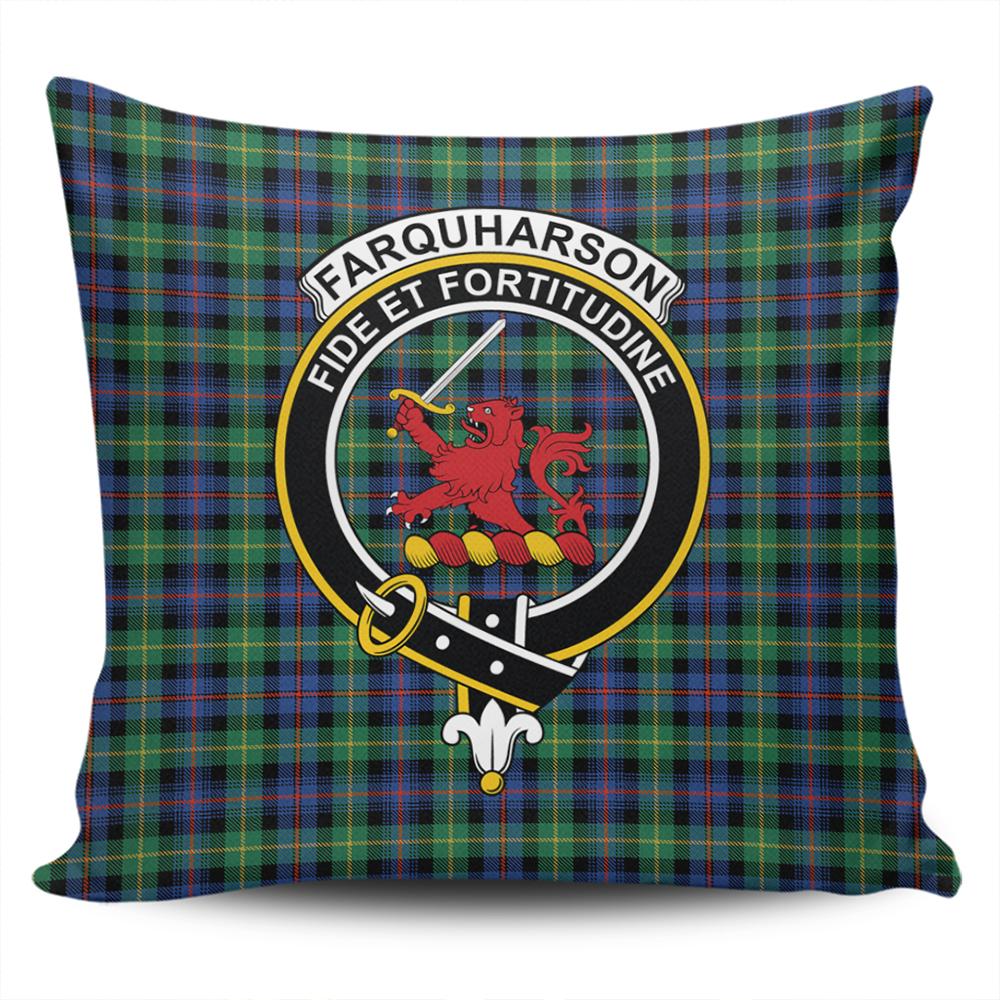 Clan Farquharson Ancient Tartan Crest Pillow Cover GV68 Clan Farquharson Tartan Today   