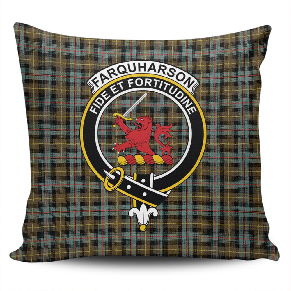 Clan Farquharson Weathered Tartan Crest Pillow Cover NB88 Clan Farquharson Tartan Today   