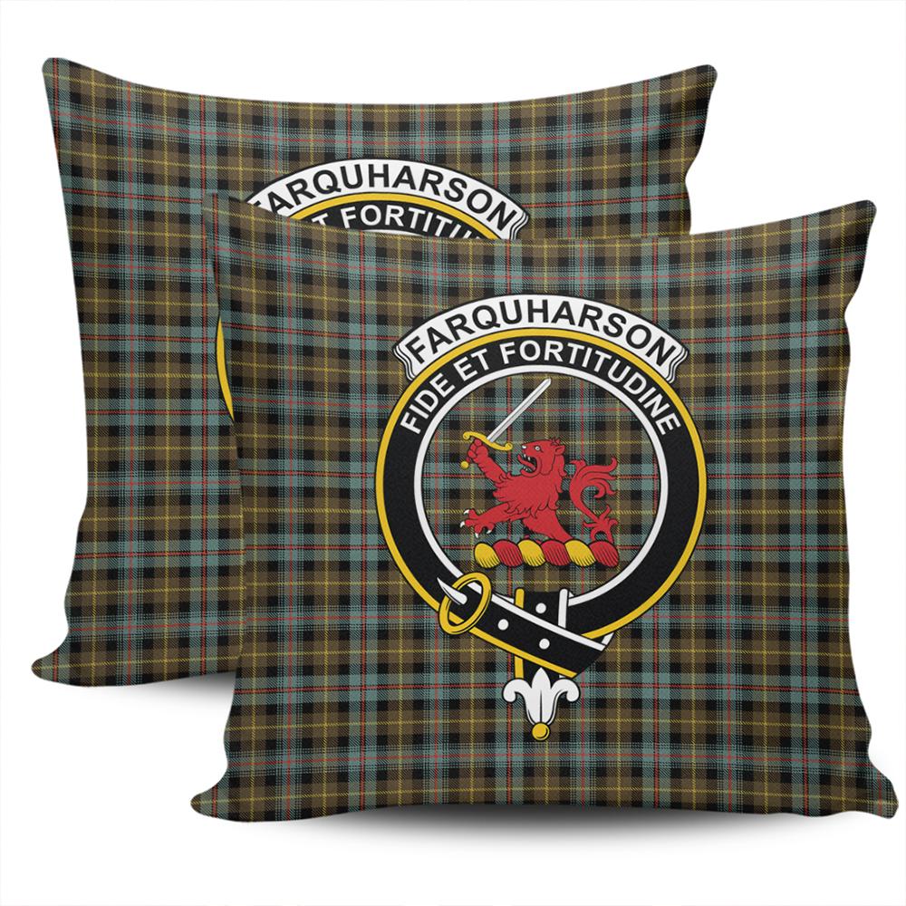 Clan Farquharson Weathered Tartan Crest Pillow Cover NB88 Clan Farquharson Tartan Today   