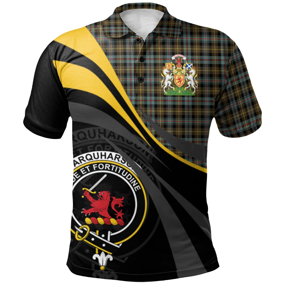 Clan Farquharson Weathered Tartan Polo Shirt - Royal Coat Of Arms Style HB62 Farquharson Weathered Tartan Tartan Polo   