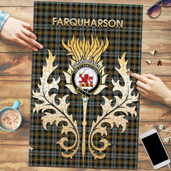 Clan Farquharson Weathered Tartan Crest Thistle Jigsaw Puzzles Gift For Family BY22 Clan Farquharson Tartan Today   