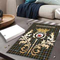 Clan Farquharson Weathered Tartan Crest Thistle Jigsaw Puzzles Gift For Family BY22 Clan Farquharson Tartan Today   