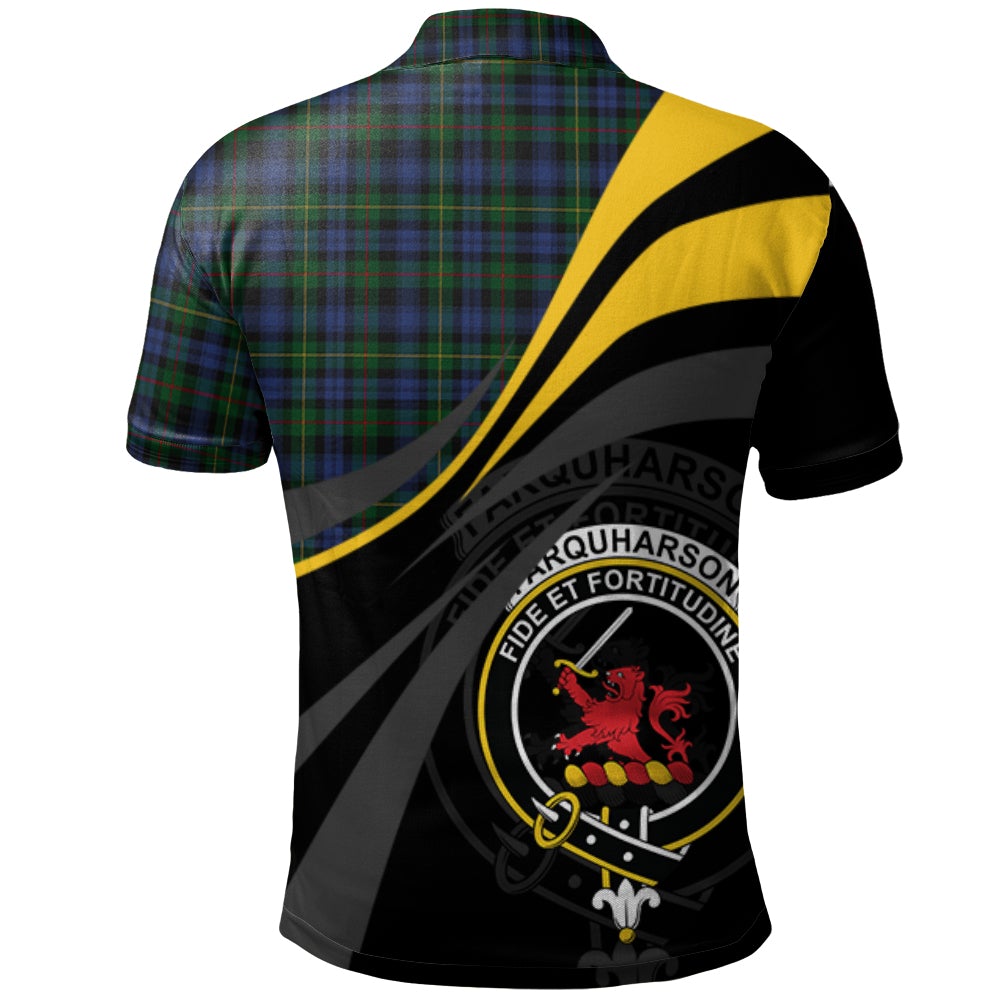 Clan Farquharson or MacEwen Tartan Polo Shirt - Royal Coat Of Arms Style BN95 Farquharson or MacEwen Tartan Tartan Polo   