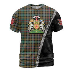 Personalized Clan Farquharson Weathered  Tartan Shirt with Scotland Coat of Arms & Custom Name FS82