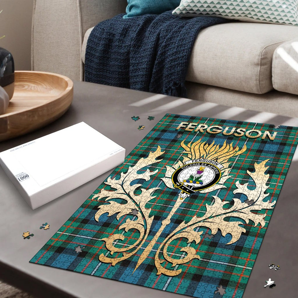 Clan Ferguson Ancient Tartan Crest Thistle Jigsaw Puzzles Gift For Family OC69 Clan Borthwick Tartan Today   