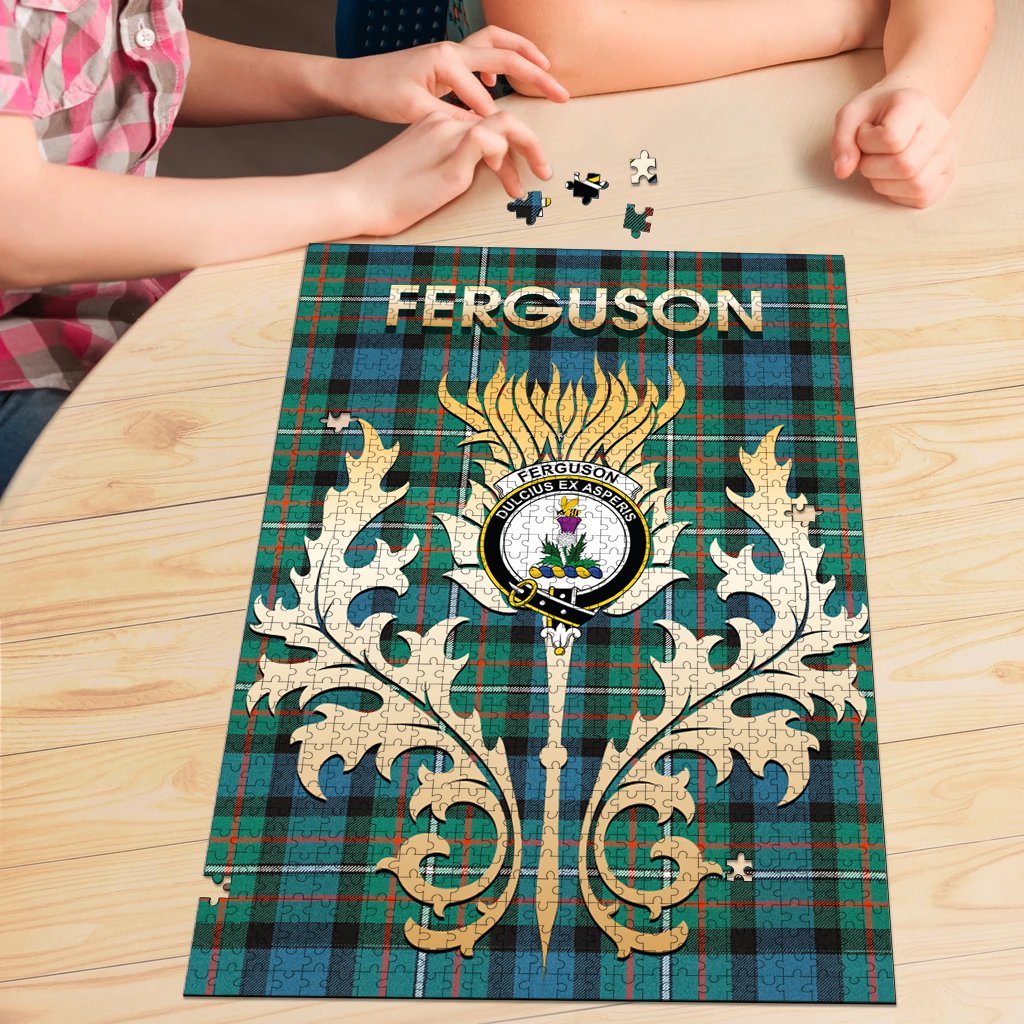 Clan Ferguson Ancient Tartan Crest Thistle Jigsaw Puzzles Gift For Family OC69 Clan Borthwick Tartan Today   