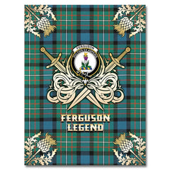 Clan Ferguson Ancient Tartan Gold Courage Symbol Blanket SK62 Clan Hall Tartan Today   