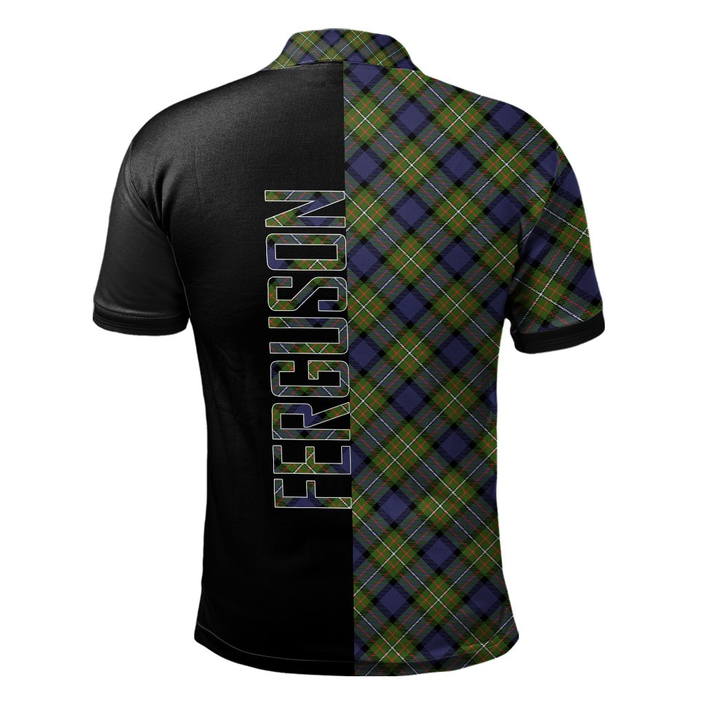Clan Ferguson Modern Tartan Polo Shirt Half of Me - Cross Style LW81 Ferguson Modern Tartan Tartan Polo   