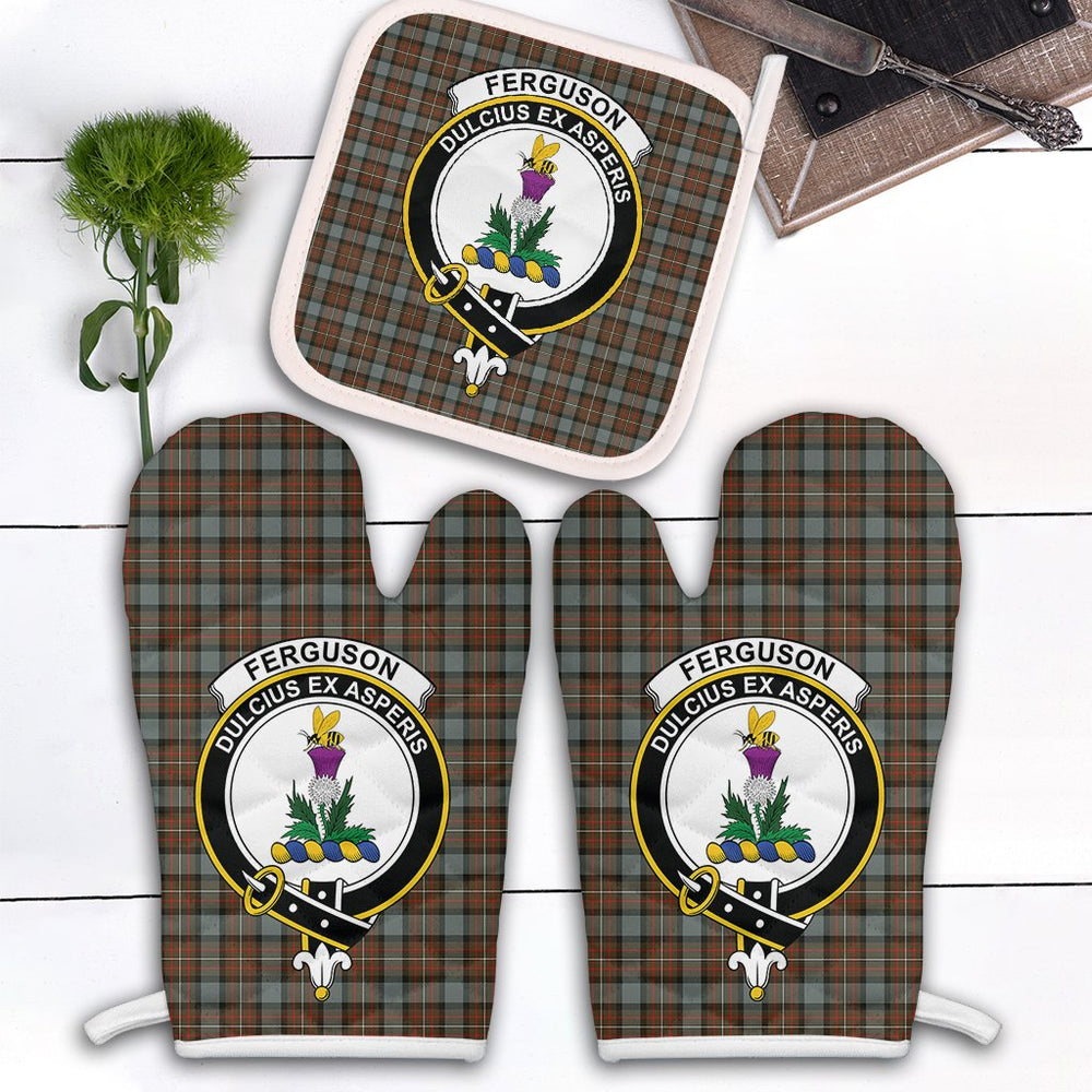 Clan Ferguson Weathered Tartan Crest Oven Mitt And Pot Holder (2 Oven Mitts + 1 Pot Holder) LX39 Clan Borthwick Tartan Today   