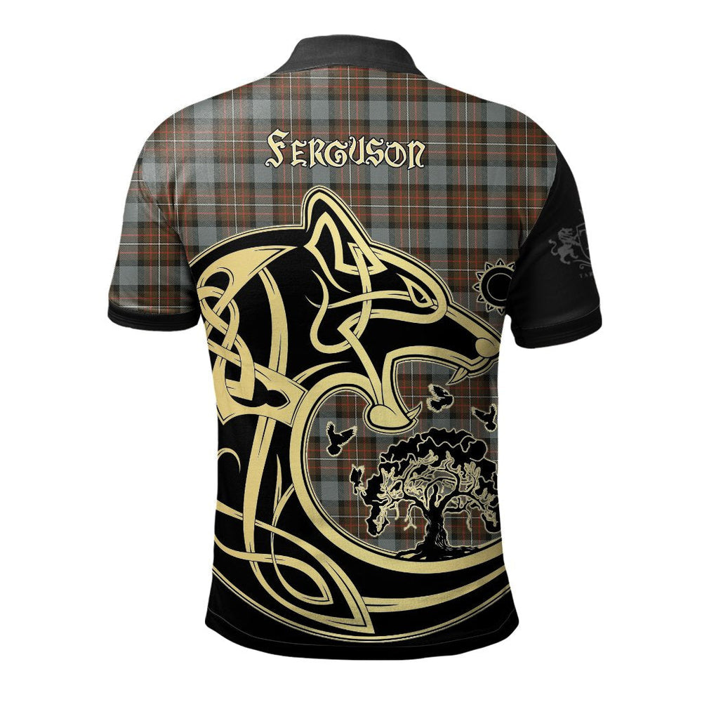 Clan Ferguson Weathered Tartan Polo Shirt Viking Wolf VJ54 Ferguson Weathered Tartan Tartan Polo   