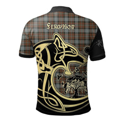 Clan Ferguson Weathered Tartan Polo Shirt Viking Wolf VJ54 Ferguson Weathered Tartan Tartan Polo   