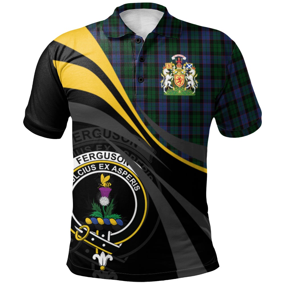 Clan Ferguson of Balquhidder Tartan Polo Shirt - Royal Coat Of Arms Style ON44 Ferguson of Balquhidder Tartan Tartan Polo   