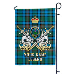 Custom Name Clan Fergusson Ancient Tartan Garden Flag with Clan Crest and the Golden Sword of Courageous Legacy MM52