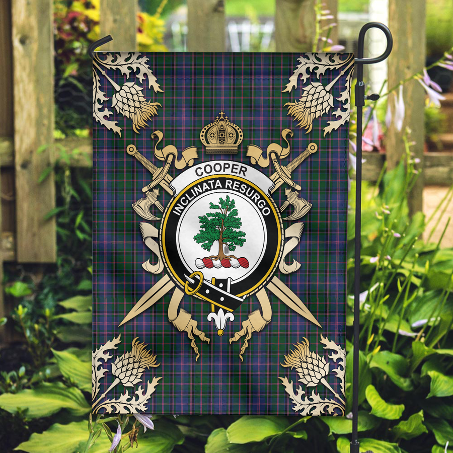 Clan Cooper Tartan Crest 2 Garden Flag