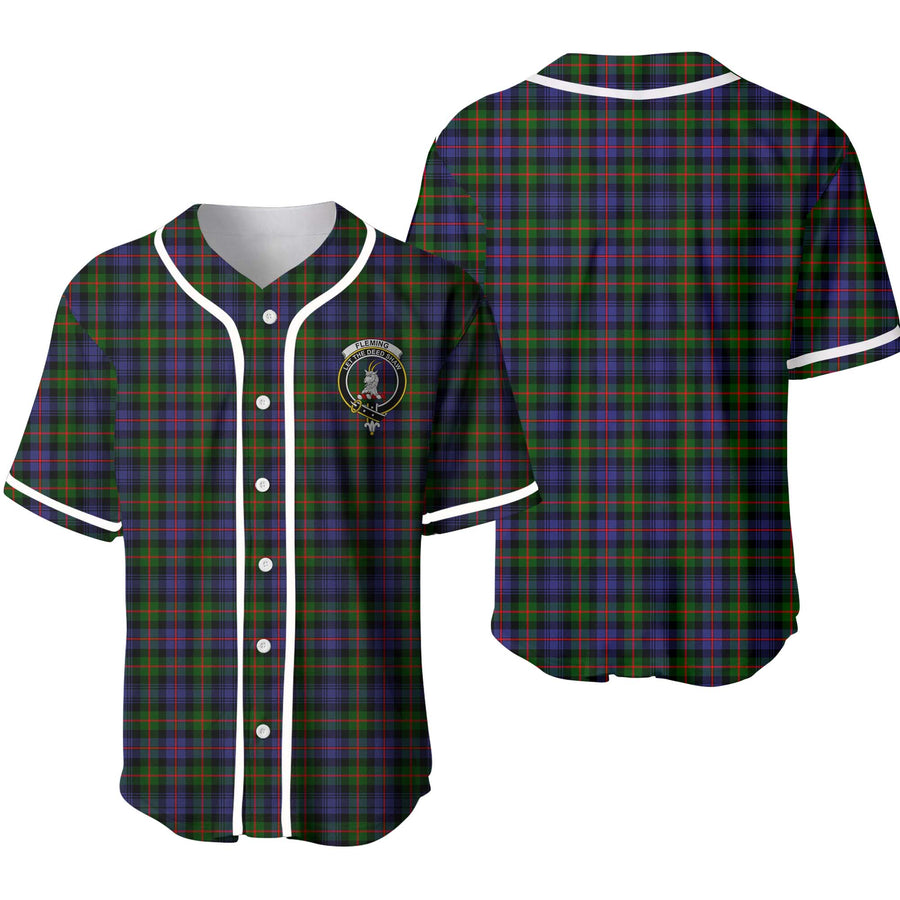 Clan Fleming Tartan Unisex Baseball Jersey