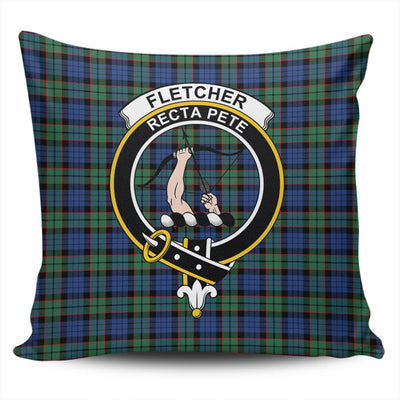 Clan Fletcher Ancient Tartan Crest Pillow Cover