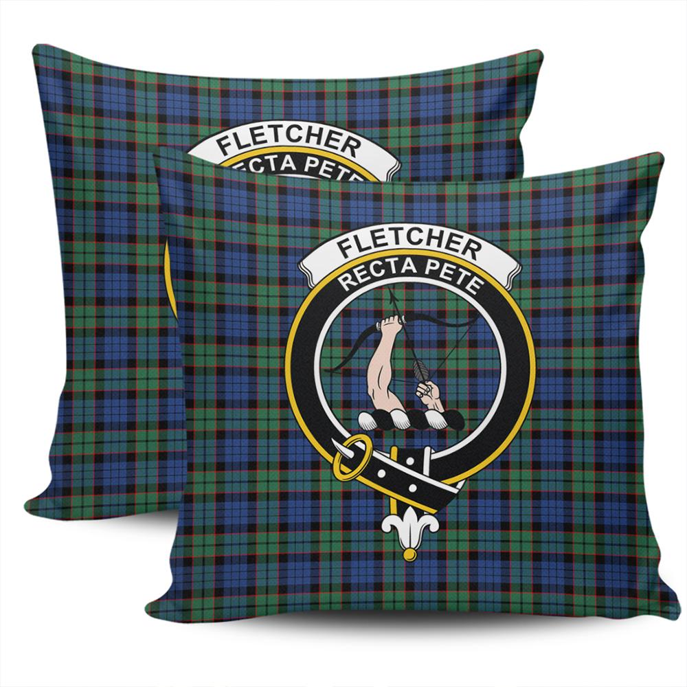 Clan Fletcher Ancient Tartan Crest Pillow Cover PJ32 Clan Fletcher Tartan Today   