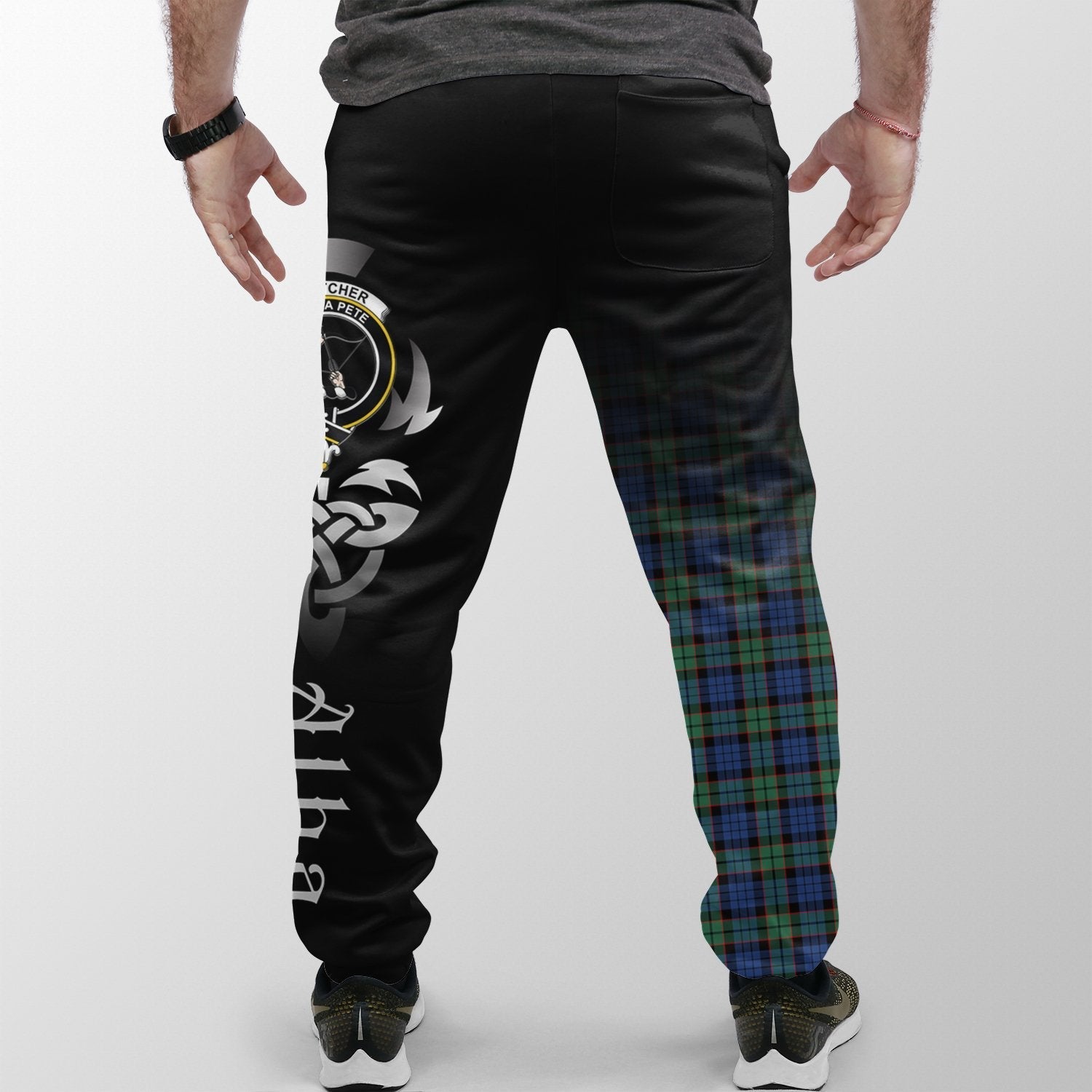 Clan Fletcher Ancient Tartan Crest Jogger Sweatpants  Alba Celtic Style XF46 Clan Fletcher Tartan Today   