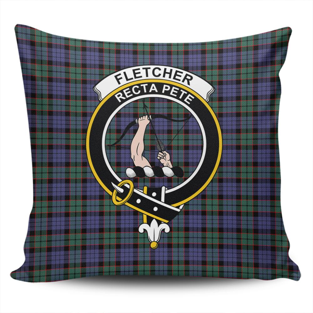 Clan Fletcher Modern Tartan Crest Pillow Cover PO15 Clan Fletcher Tartan Today   