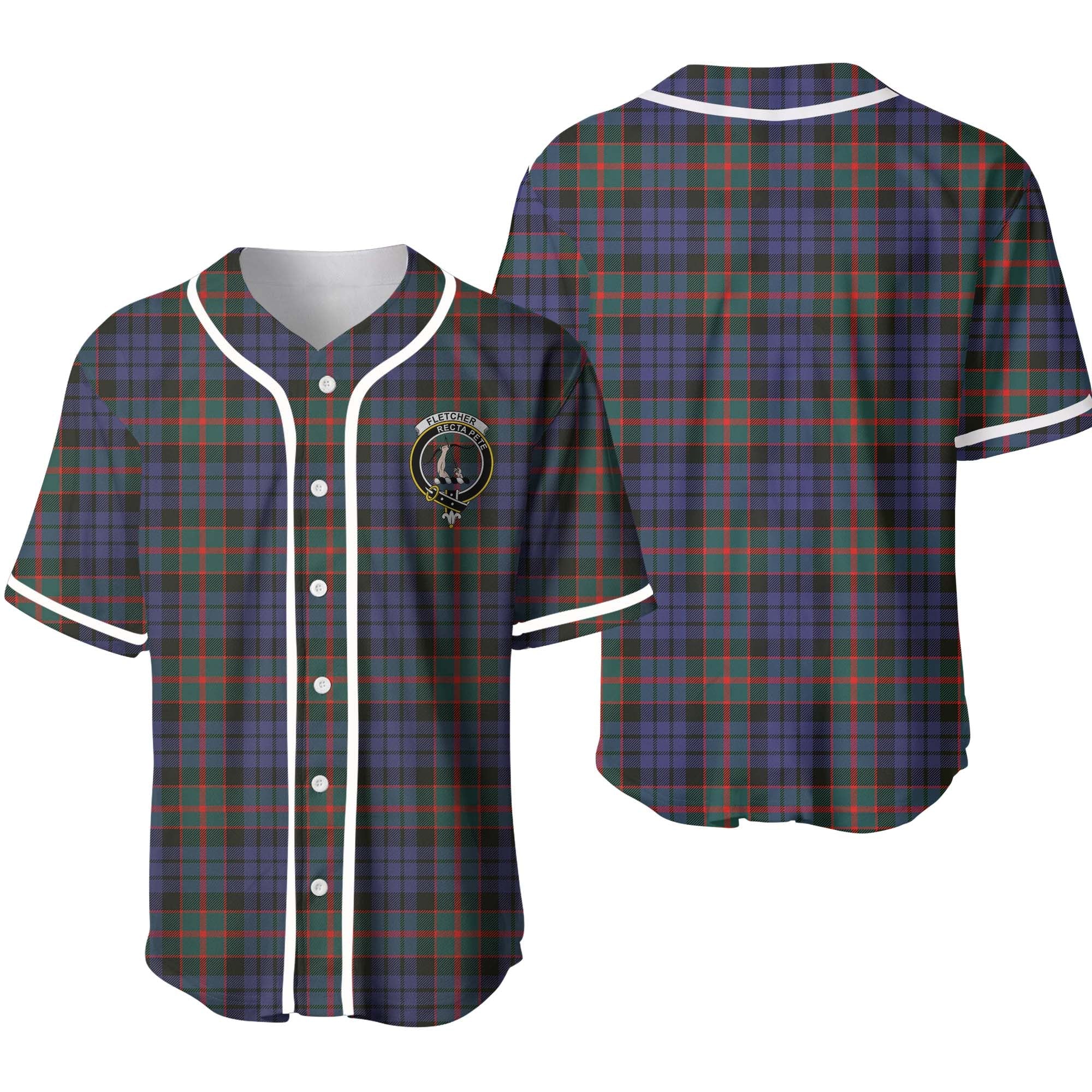 Clan Fletcher Tartan Unisex Baseball Jersey SZ24XF36 Clan Fletcher Tartan Today   