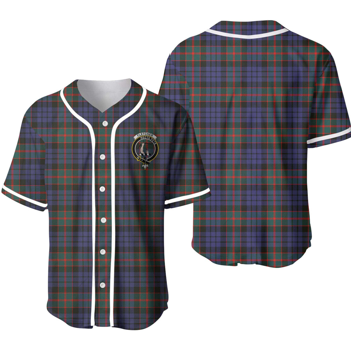 Clan Fletcher Tartan Unisex Baseball Jersey SZ24XF36 Clan Fletcher Tartan Today   