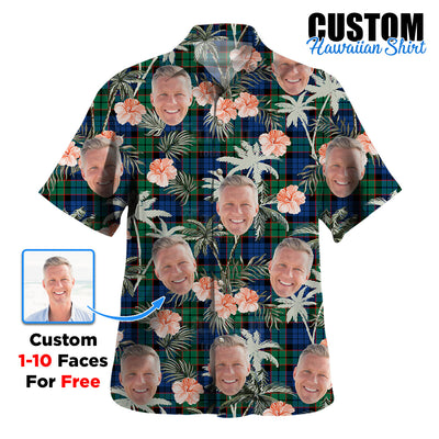 Clan Fletcher Ancient Tartan Custom Face Hawaiian Shirt – Unisex Gift for Family Members, Summer Party