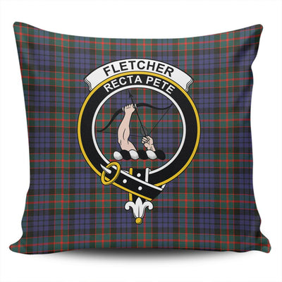 Clan Fletcher of Dunans Tartan Crest Pillow Cover