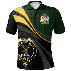 Clan Forbes - 1842 Tartan Polo Shirt - Royal Coat Of Arms Style ZD85 Forbes - 1842 Tartan Tartan Polo   