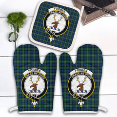 Clan Forbes Ancient Tartan Crest Oven Mitt And Pot Holder (2 Oven Mitts + 1 Pot Holder) ST56 Clan Forbes Tartan Today   