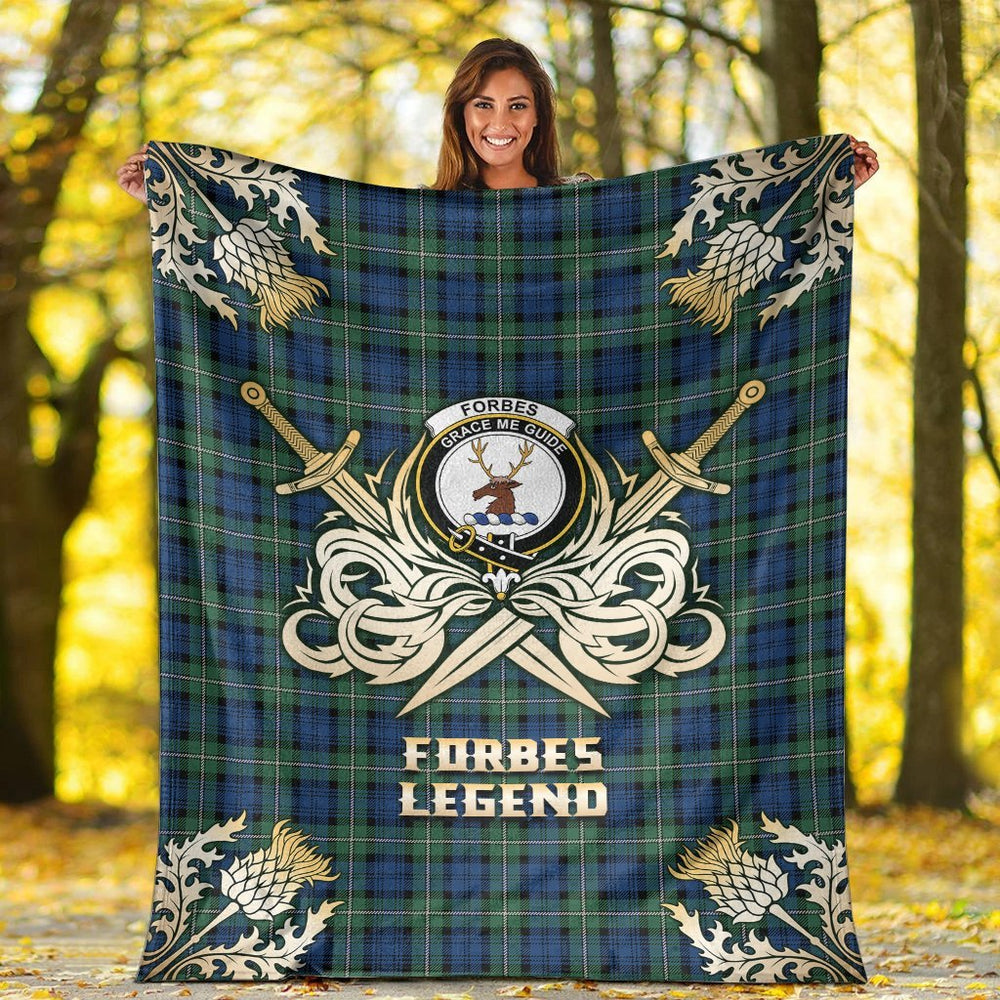 Clan Forbes Ancient Tartan Gold Courage Symbol Blanket GQ64 Clan Forbes Tartan Today   